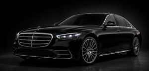 Black Mercedes-Benz S-Class luxury sedan