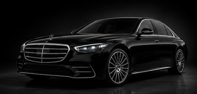Black Mercedes-Benz S-Class luxury sedan