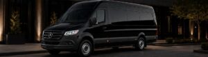 Black Mercedes-Benz Sprinter executive passenger van